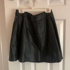 H&M black leather high waisted skirt